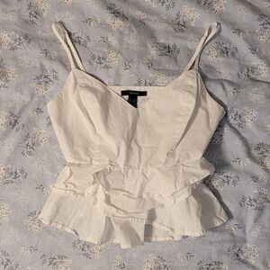 Forever 21 White Ruffled Bustier Camisole